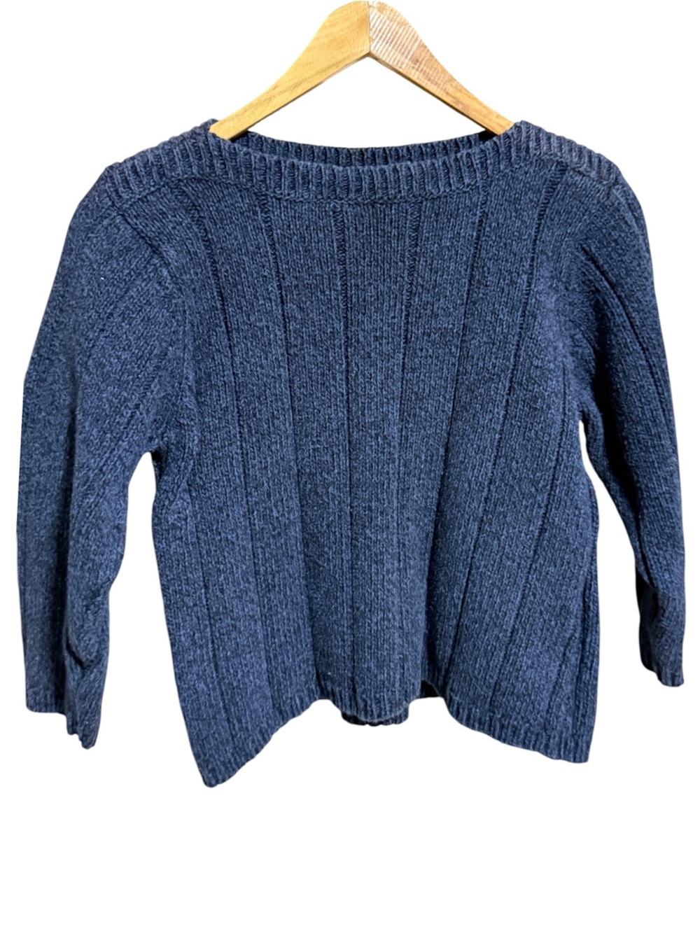 Liz Claiborne Petites navy blue ribbed crewneck sweater Women’s petite M | b